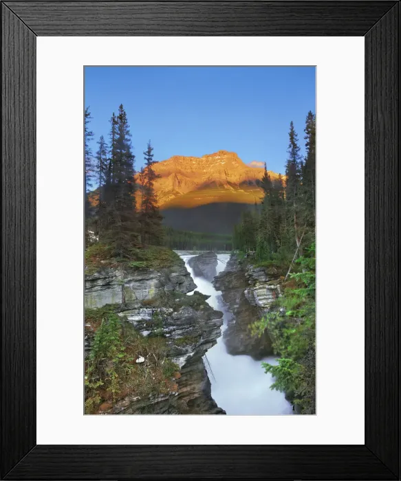Framed Print : Athabasca Falls and Mount Kerkeslin - Canada, Alberta, Jasper National Park Framed Print : Athabasca Falls and Mount Kerkeslin - Canada, Alberta, Jasper National Park