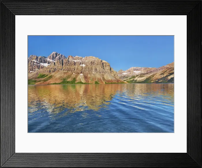 Framed Print : reflection of Mount Baker in Bow Lake - Canada, Alberta, Banff National Park Framed Print : reflection of Mount Baker in Bow Lake - Canada, Alberta, Banff National Park