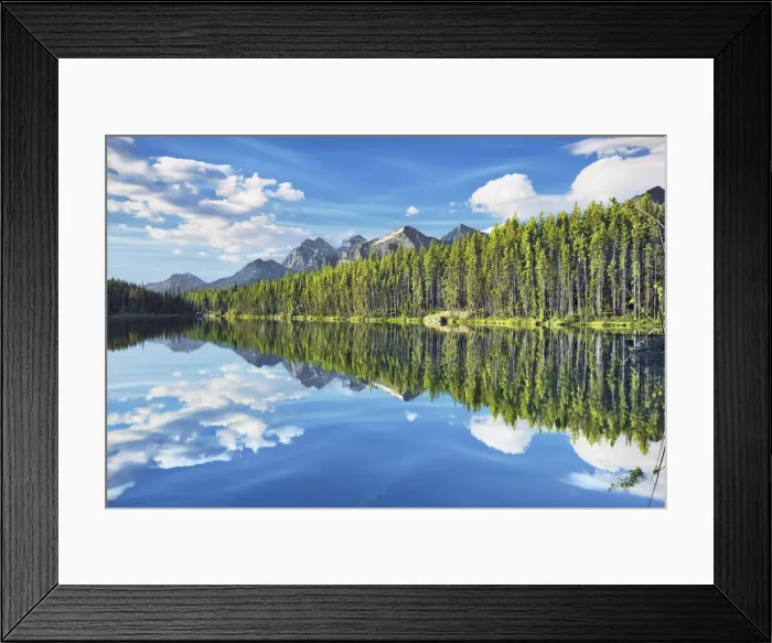 Framed Print : reflection in Herbert Lake - Canada, Alberta, Banff National Park Framed Print : reflection in Herbert Lake - Canada, Alberta, Banff National Park