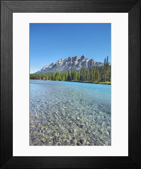 Framed Print : Castle Mountain and Bow River - Canada, Alberta, Banff National Park Framed Print : Castle Mountain and Bow River - Canada, Alberta, Banff National Park