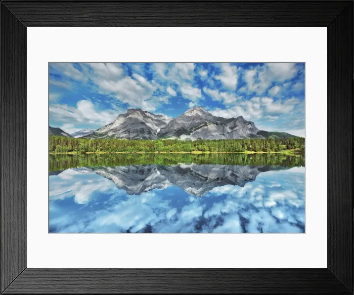 Framed Print : reflection of Mount Kidd in Wedge Pond - Canada, Alberta, Kananaskis Country Framed Print : reflection of Mount Kidd in Wedge Pond - Canada, Alberta, Kananaskis Country