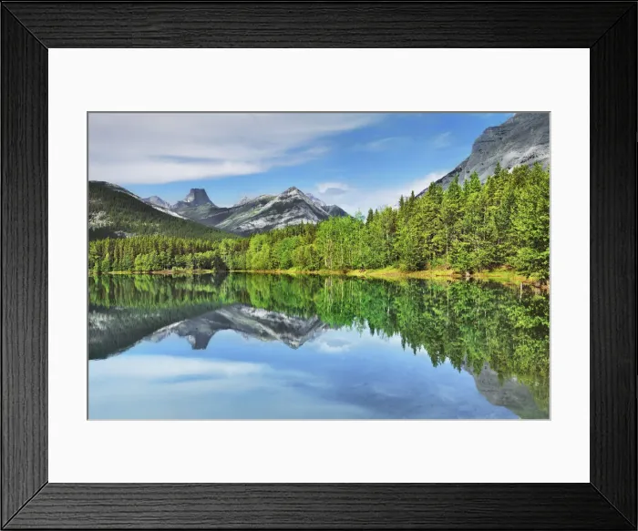 Framed Print : reflection in Wedge Pond - Canada, Alberta, Kananaskis Country Framed Print : reflection in Wedge Pond - Canada, Alberta, Kananaskis Country