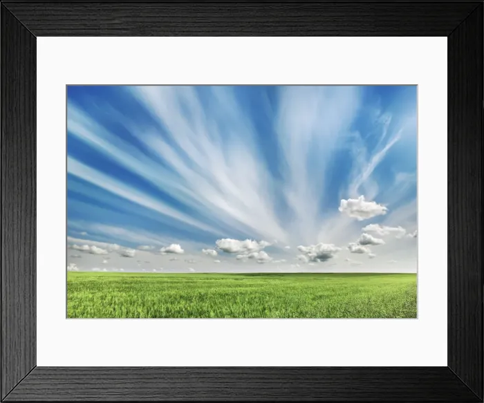 Framed Print : Grass land and clouds - Canada, Alberta, Longview, south of Framed Print : Grass land and clouds - Canada, Alberta, Longview, south of