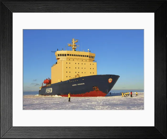 Framed Print : Icebreaker Kapitan Khlebnikov parking in ice - Antarctica, Weddell Sea, Queen Maud Land, Ekstrom Ice Shelf, Atka Bay