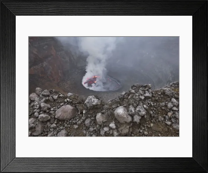 Framed Print : Lava lake Nyiragongo with glowing lava - Congo, Democratic Republic, North Kivu Framed Print : Lava lake Nyiragongo with glowing lava - Congo, Democratic Republic, North Kivu