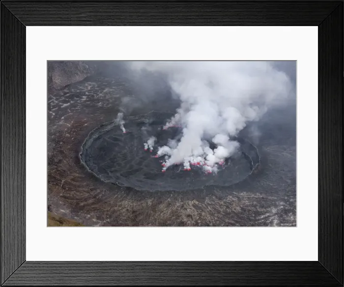 Framed Print : Lava lake Nyiragongo with glowing lava - Congo, Democratic Republic, North Kivu Framed Print : Lava lake Nyiragongo with glowing lava - Congo, Democratic Republic, North Kivu