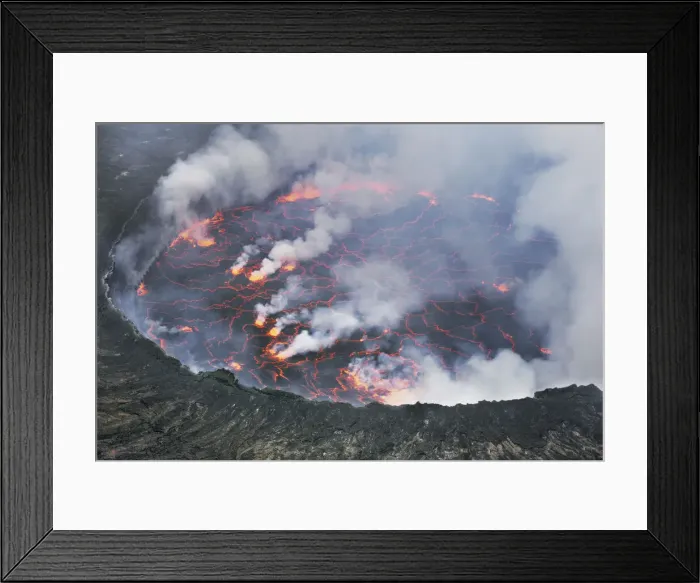 Framed Print : Lava lake Nyiragongo with glowing lava - Congo, Democratic Republic, North Kivu Framed Print : Lava lake Nyiragongo with glowing lava - Congo, Democratic Republic, North Kivu