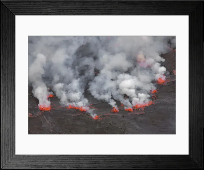 Framed Print : Lava lake Nyiragongo with lava meltings and fountains - Congo, Democratic Republic