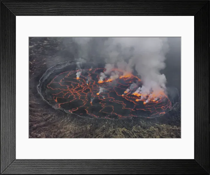 Framed Print : Lava lake Nyiragongo with lava meltings and fountains - Congo, Democratic Republic Framed Print : Lava lake Nyiragongo with lava meltings and fountains - Congo, Democratic Republic