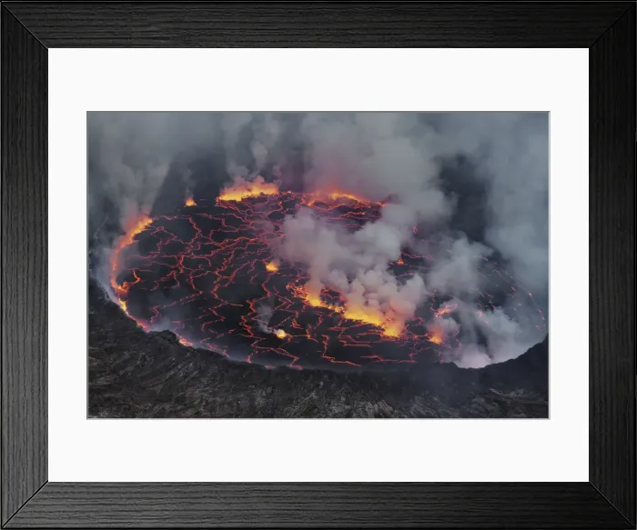 Framed Print : Lava lake Nyiragongo with lava meltings and fountains - Congo, Democratic Republic Framed Print : Lava lake Nyiragongo with lava meltings and fountains - Congo, Democratic Republic