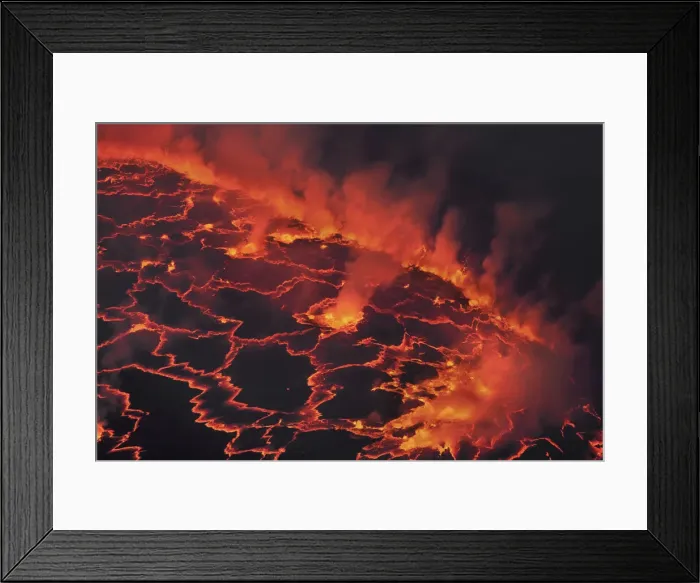 Framed Print : Lava lake Nyiragongo with lava meltings and fountains - Congo, Democratic Republic Framed Print : Lava lake Nyiragongo with lava meltings and fountains - Congo, Democratic Republic