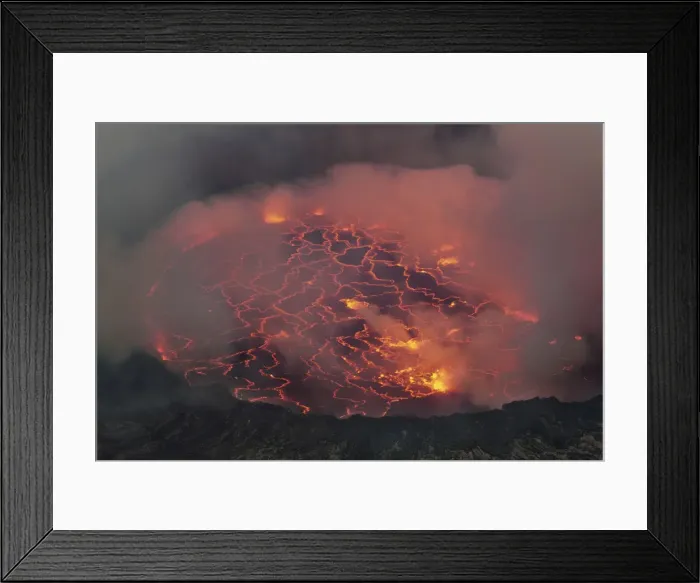 Framed Print : Lava lake Nyiragongo with lava meltings and fountains - Congo, Democratic Republic Framed Print : Lava lake Nyiragongo with lava meltings and fountains - Congo, Democratic Republic