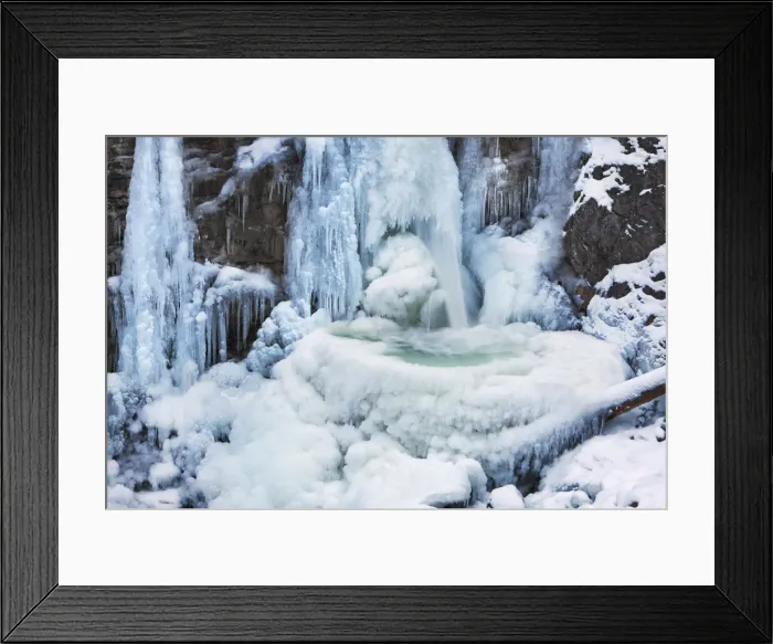 Framed Print : Winter landscape at the icy Kuhflucht Falls - Germany, Bavaria, Upper Bavaria Framed Print : Winter landscape at the icy Kuhflucht Falls - Germany, Bavaria, Upper Bavaria