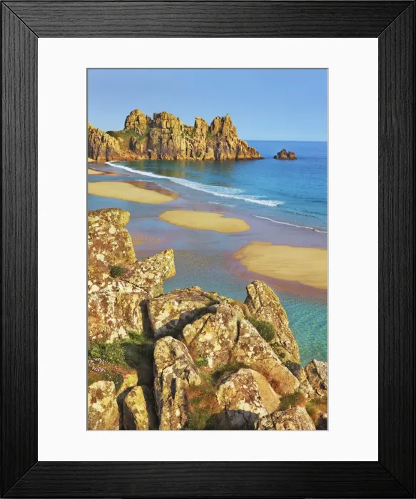 Framed Print : Coast landscape at Pednvounder Beach - United Kingdom, England, Cornwall, Porthcurno Framed Print : Coast landscape at Pednvounder Beach - United Kingdom, England, Cornwall, Porthcurno