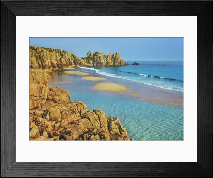 Framed Print : Coast landscape at Pednvounder Beach - United Kingdom, England, Cornwall, Porthcurno Framed Print : Coast landscape at Pednvounder Beach - United Kingdom, England, Cornwall, Porthcurno