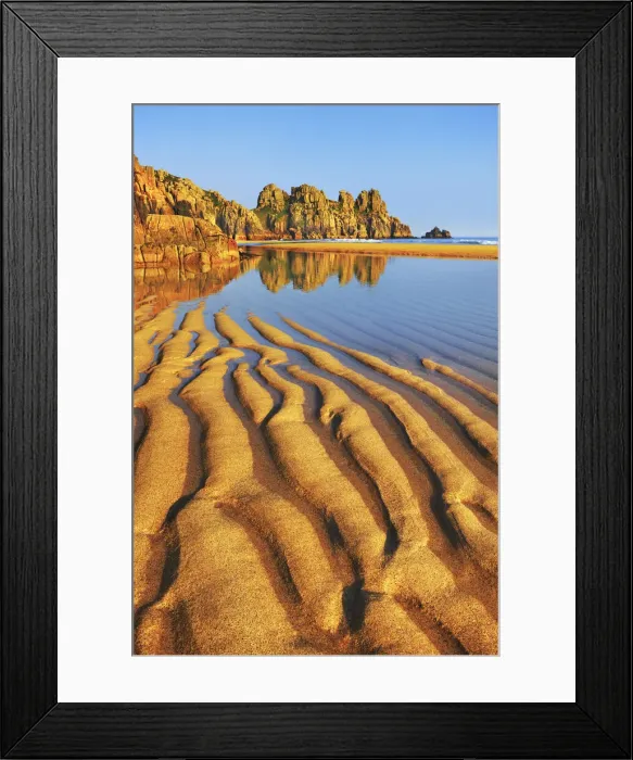 Framed Print : Coast landscape at Pednvounder Beach - United Kingdom, England, Cornwall, Porthcurno Framed Print : Coast landscape at Pednvounder Beach - United Kingdom, England, Cornwall, Porthcurno