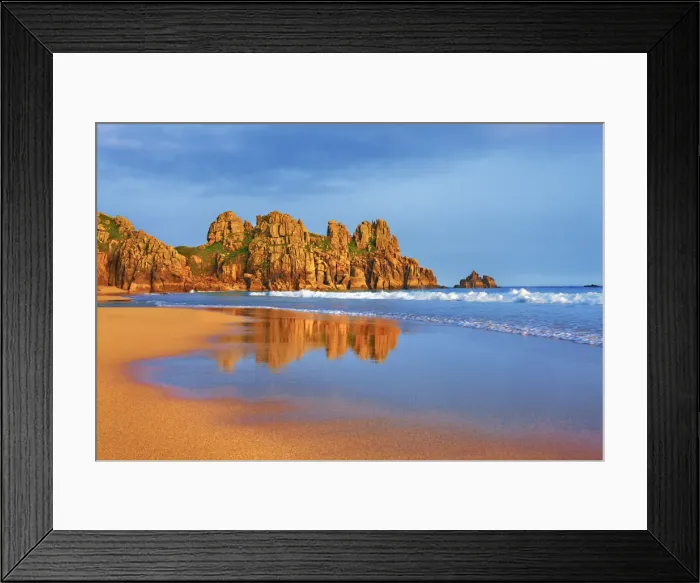 Framed Print : Coast landscape at Pednvounder Beach - United Kingdom, England, Cornwall, Porthcurno Framed Print : Coast landscape at Pednvounder Beach - United Kingdom, England, Cornwall, Porthcurno