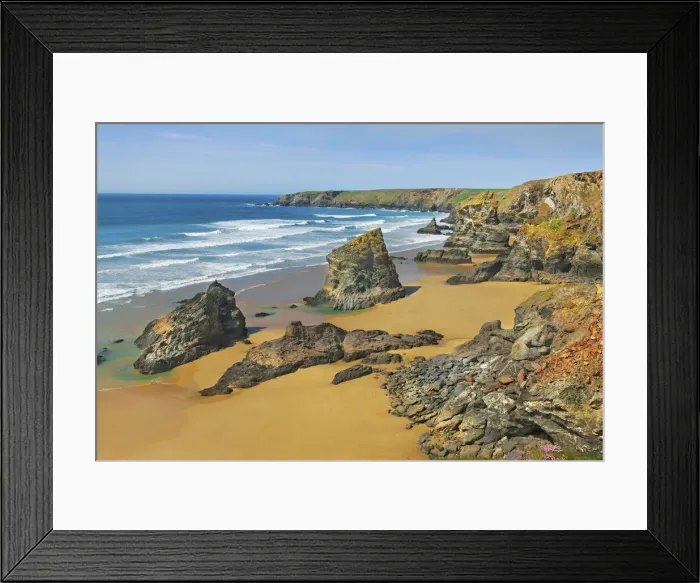 Framed Print : Cliff landscape at Bedruthan Steps - United Kingdom, England, Cornwall, Newquay Framed Print : Cliff landscape at Bedruthan Steps - United Kingdom, England, Cornwall, Newquay