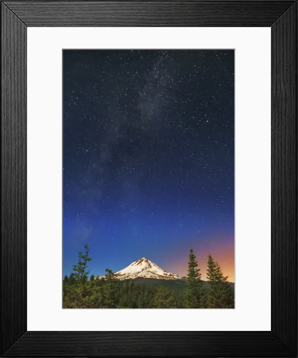 Framed Print : Mountain impression Mount Hood and milky way - USA, Oregon, Hood River, Mount Hood Framed Print : Mountain impression Mount Hood and milky way - USA, Oregon, Hood River, Mount Hood