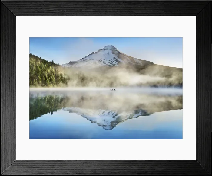 Framed Print : Water impression mirroring of Mount Hood in Trillium Lake - USA, Oregon, Clackamas Framed Print : Water impression mirroring of Mount Hood in Trillium Lake - USA, Oregon, Clackamas