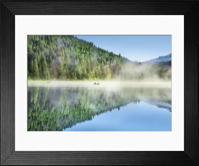 Framed Print : Water impression angler boat in Trillium Lake - USA, Oregon, Clackamas Framed Print : Water impression angler boat in Trillium Lake - USA, Oregon, Clackamas