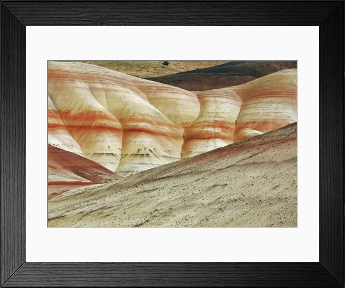 Framed Print : Erosion landscape in Painted Hills - USA, Oregon, Wheeler Framed Print : Erosion landscape in Painted Hills - USA, Oregon, Wheeler