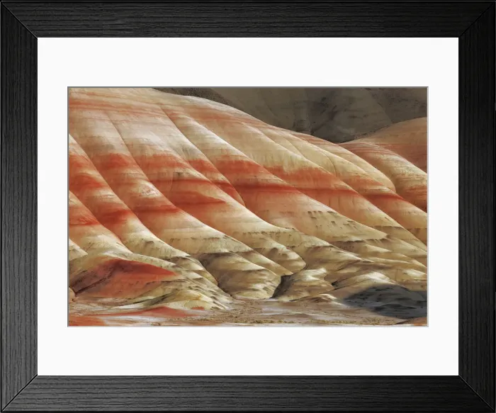 Framed Print : Erosion landscape in Painted Hills - USA, Oregon, Wheeler Framed Print : Erosion landscape in Painted Hills - USA, Oregon, Wheeler
