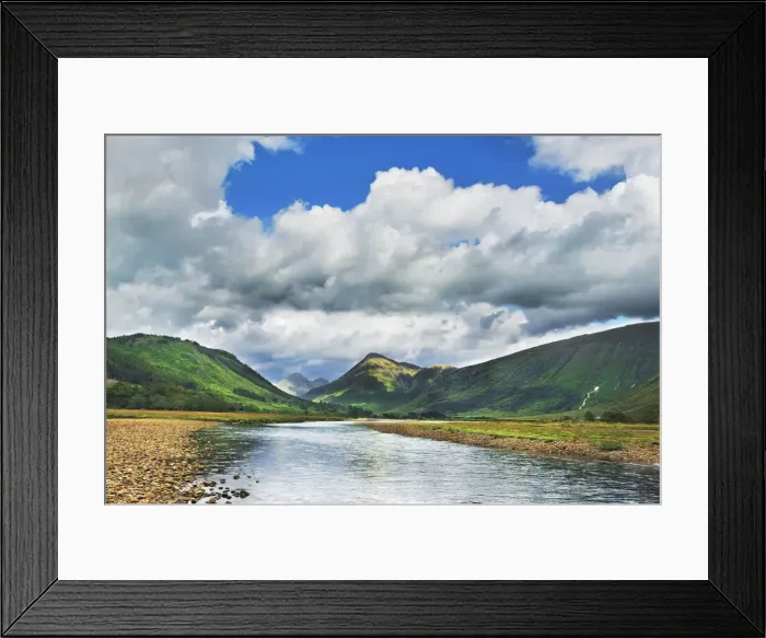 Framed Print : Mountain landscape in Glen Etive - United Kingdom, Scotland, Argyll and Bute