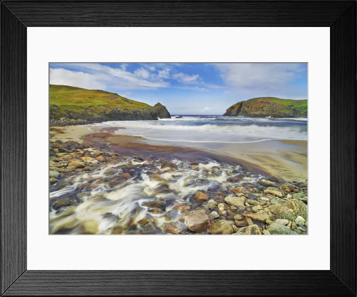 Framed Print : Coast landscape with tannin containing brook at Dail Beag - United Kingdom, Scotland Framed Print : Coast landscape with tannin containing brook at Dail Beag - United Kingdom, Scotland