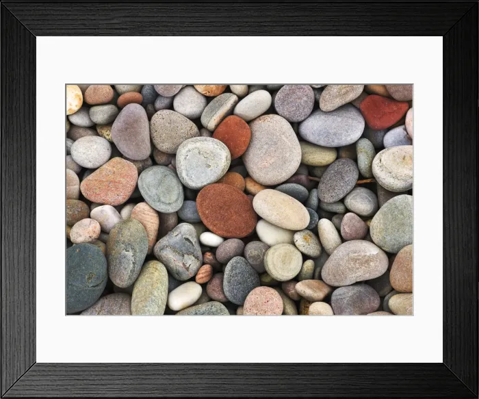 Framed Print : Pebbles on beach - United Kingdom, Scotland, Moray, Findhorn