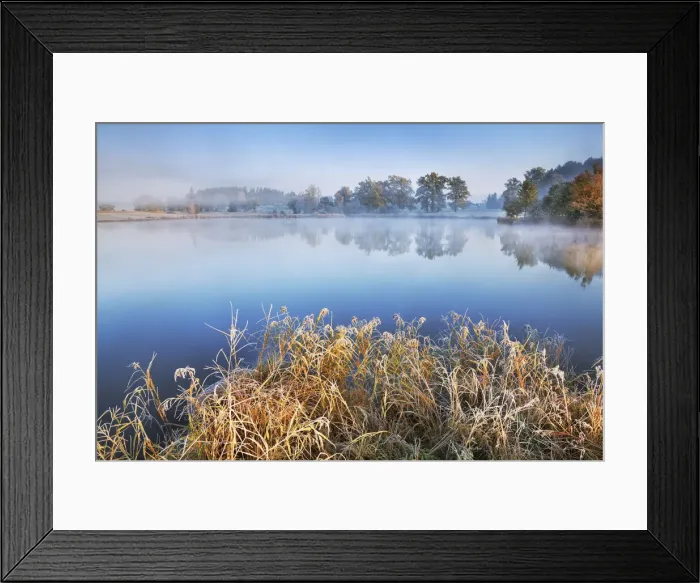Framed Print : Moor lake in fog - Germany, Bavaria, Upper Bavaria, Weilheim-Schongau, Penzberg Framed Print : Moor lake in fog - Germany, Bavaria, Upper Bavaria, Weilheim-Schongau, Penzberg