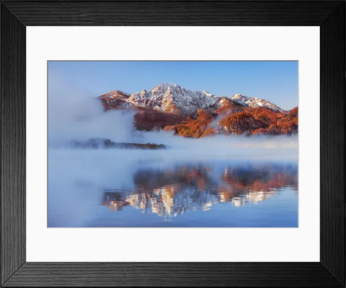 Framed Print : Fog impression at Kochelsee with Herzogstand - Germany, Bavaria, Upper Bavaria Framed Print : Fog impression at Kochelsee with Herzogstand - Germany, Bavaria, Upper Bavaria