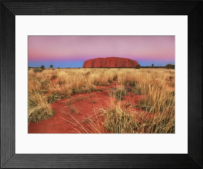 Framed Print : Ayers Rock at dusk - Australia, Northern Territory, Uluru-Kata-Tjuta National Park Framed Print : Ayers Rock at dusk - Australia, Northern Territory, Uluru-Kata-Tjuta National Park