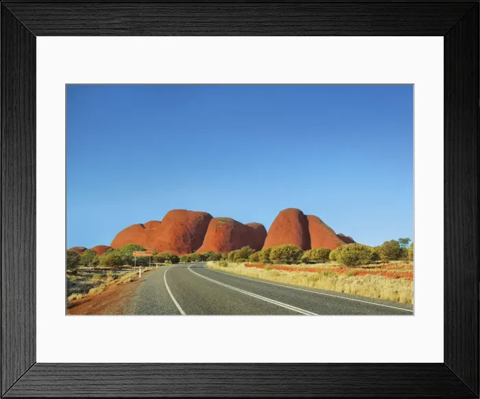 Framed Print : Countryside street to the Olgas - Australia, Northern Territory Framed Print : Countryside street to the Olgas - Australia, Northern Territory