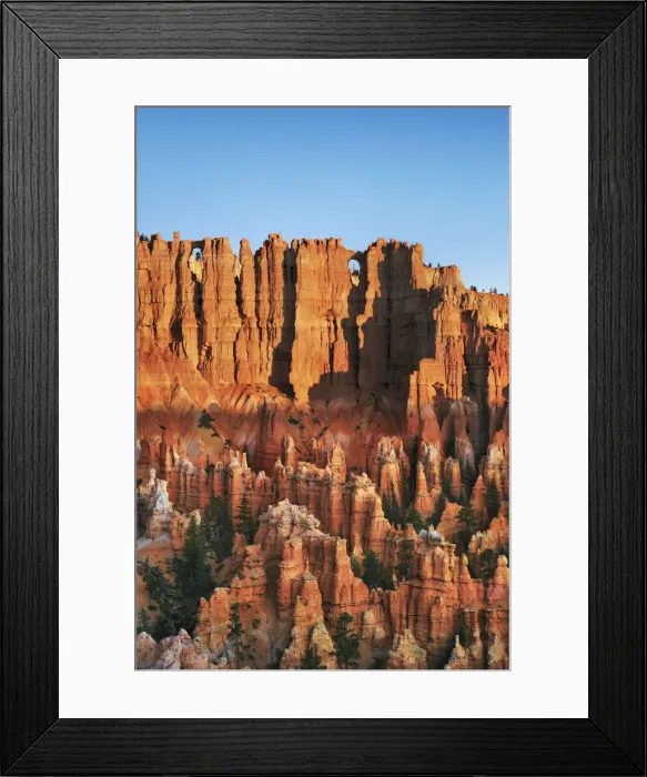 Framed Print : Erosion landscape in Bryce Canyon from below Bryce Point - USA, Utah, Garfield