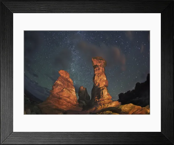 Framed Print : Erosion landscape and star sky at Garden of Eden - USA, Utah, Grand, Arches National Park Framed Print : Erosion landscape and star sky at Garden of Eden - USA, Utah, Grand, Arches National Park