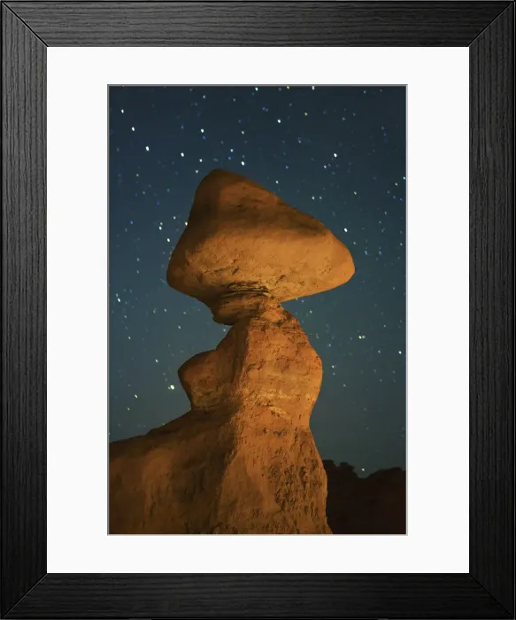 Framed Print : Erosion landscape under star sky in Goblin Valley - USA, Utah, Emery Framed Print : Erosion landscape under star sky in Goblin Valley - USA, Utah, Emery