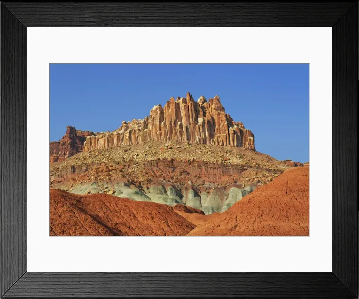 Framed Print : Erosion landscape in Capitol Reef National Park - USA, Utah, Wayne Framed Print : Erosion landscape in Capitol Reef National Park - USA, Utah, Wayne