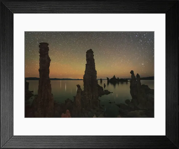 Framed Print : Tufa formations and star sky at Mono Lake - USA, California, Mono, Mono Lake Framed Print : Tufa formations and star sky at Mono Lake - USA, California, Mono, Mono Lake