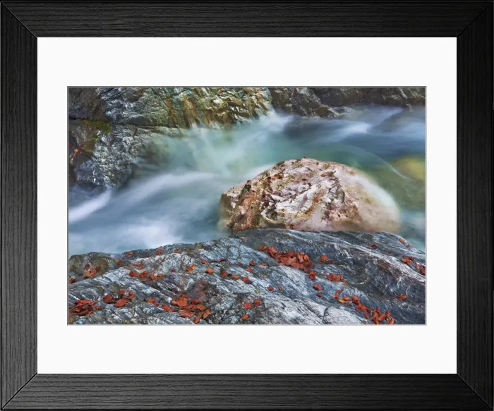 Framed Print : Brook gorge with rocks and autumn leaves - Austria, Carinthia, Hermagor Framed Print : Brook gorge with rocks and autumn leaves - Austria, Carinthia, Hermagor