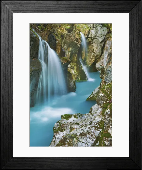 Framed Print : Waterfall in Soca canyon - Slovenia, Primorska, Soca, Velika Korita - Alps, Julian Alps Framed Print : Waterfall in Soca canyon - Slovenia, Primorska, Soca, Velika Korita - Alps, Julian Alps