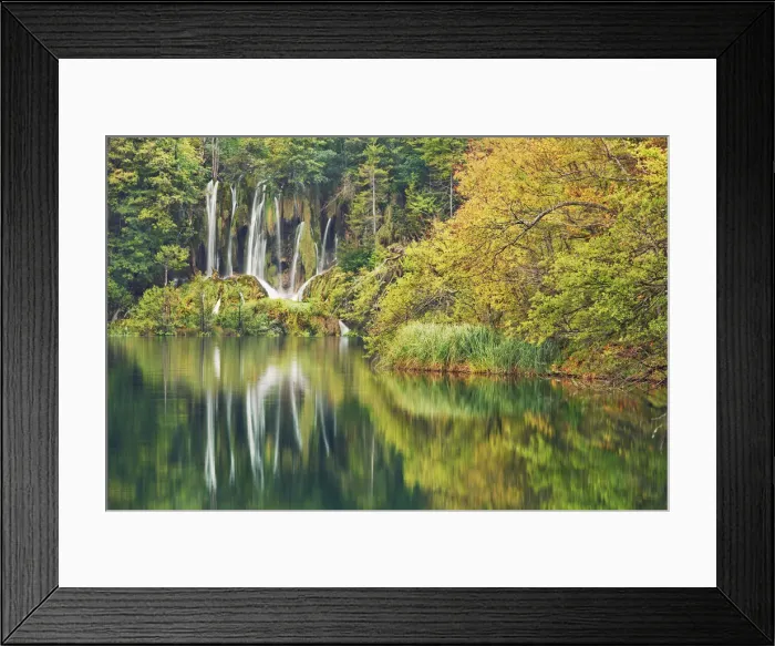 Framed Print : Waterfall in beech forest - Croatia, Lika-Senj, Plitvice Lakes - Plitvice Lakes National Framed Print : Waterfall in beech forest - Croatia, Lika-Senj, Plitvice Lakes - Plitvice Lakes National