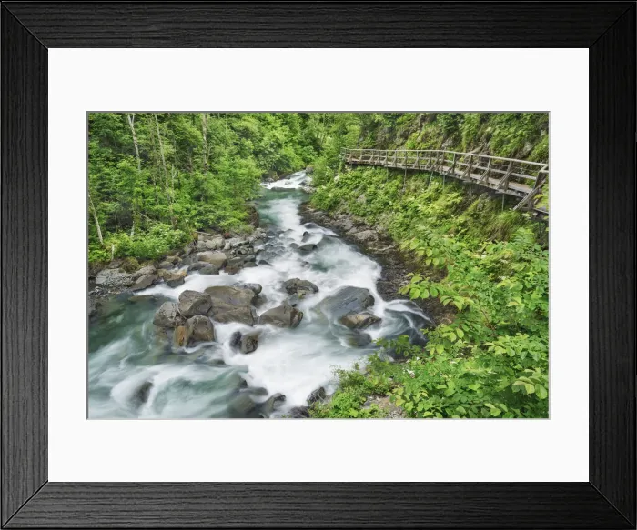 Framed Print : Brook and Fixed rope route - Austria, Carinthia, Spittal an der Drau, Obervellach, Groppensteinschlucht - Alps, Hohe Tauern, Molltal Framed Print : Brook and Fixed rope route - Austria, Carinthia, Spittal an der Drau, Obervellach, Groppensteinschlucht - Alps, Hohe Tauern, Molltal