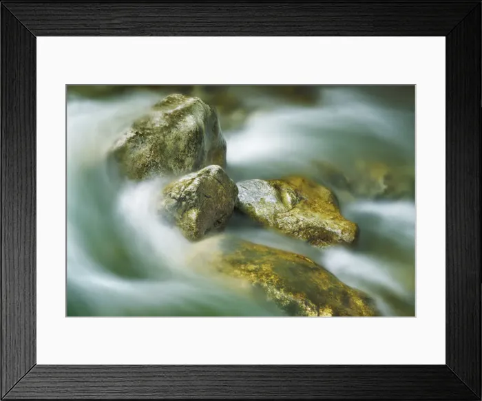Framed Print : Brook with rocks - Austria, Upper Austria, Kirchdorf an der Krems, Spital am Pyhrn