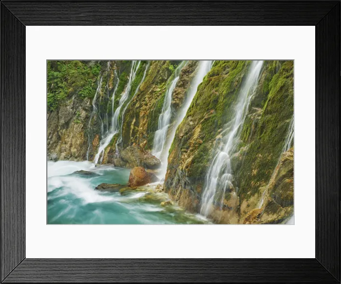 Framed Print : Waterfall and moss - Germany, Bavaria, Upper Bavaria, Berchtesgadener Land, Ramsau Framed Print : Waterfall and moss - Germany, Bavaria, Upper Bavaria, Berchtesgadener Land, Ramsau