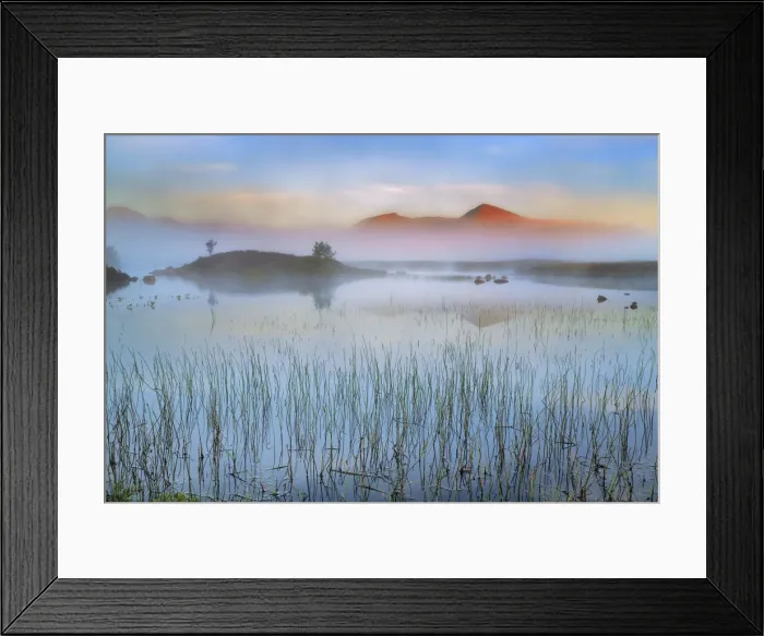 Framed Print : Misty mood in Rannoch Moor - United Kingdom, Scotland, Argyll and Bute Framed Print : Misty mood in Rannoch Moor - United Kingdom, Scotland, Argyll and Bute