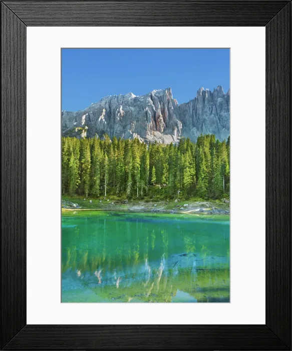 Framed Print : Mountain impression at Lago di Carezza - Italy, Trentino-Alto Adige, South Tyrol Framed Print : Mountain impression at Lago di Carezza - Italy, Trentino-Alto Adige, South Tyrol