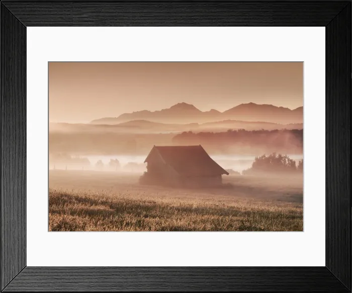 Framed Print : Misty mood at Riegsee - Germany, Bavaria, Upper Bavaria, Garmisch-Partenkirchen, Murnau Framed Print : Misty mood at Riegsee - Germany, Bavaria, Upper Bavaria, Garmisch-Partenkirchen, Murnau