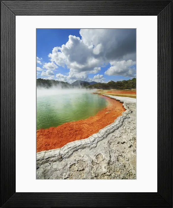 Framed Print : Hot spring Champagne Pool in Waiotapu - New Zealand, North Island, Bay of Plenty Framed Print : Hot spring Champagne Pool in Waiotapu - New Zealand, North Island, Bay of Plenty