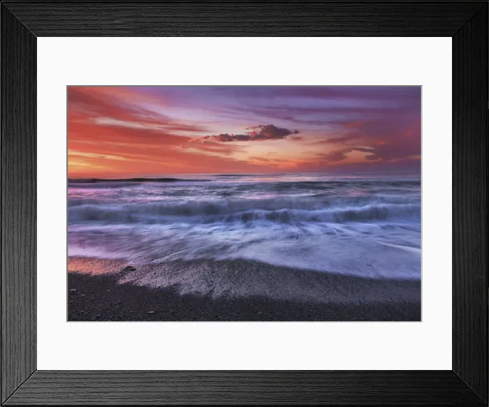Framed Print : Sunset impression near Motukiekie Beach - New Zealand, South Island, West Coast, Grey Framed Print : Sunset impression near Motukiekie Beach - New Zealand, South Island, West Coast, Grey